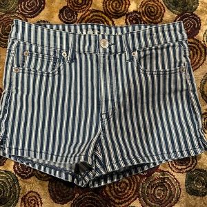 American Eagle Denim Striped Jean Shorts